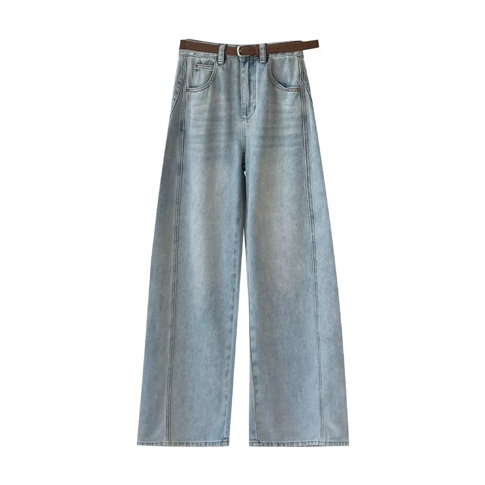 19258春季新款怀旧蓝牛仔裤