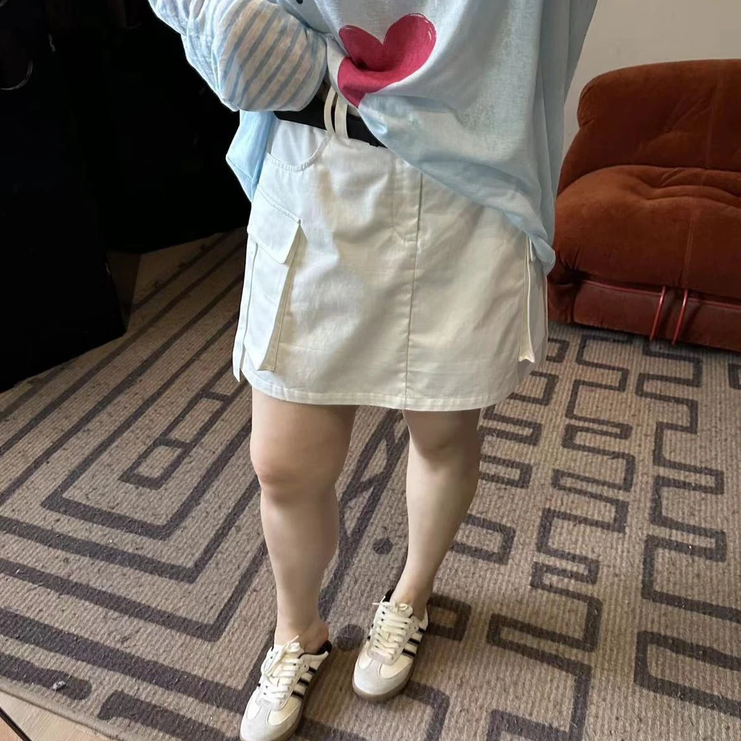 晶咕【腿精秘籍】多口袋工装A字半身裙女装半身裙时尚夏季潮流