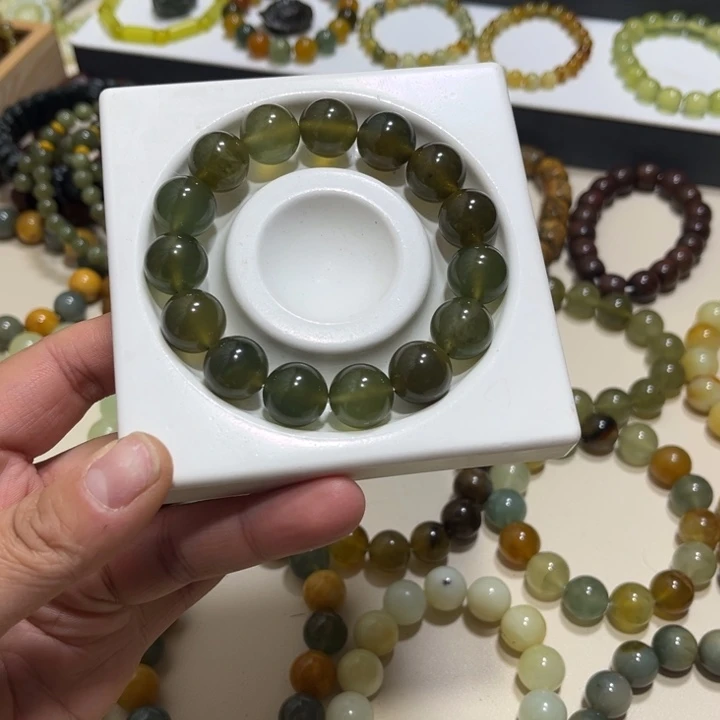 蛇纹石玉未镶嵌手链卡14