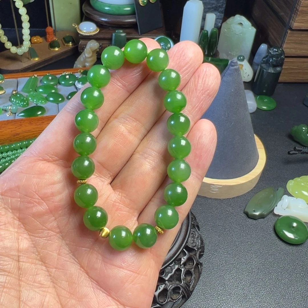 和田玉（碧玉）未镶嵌手链