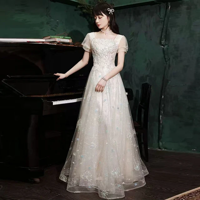 高级感学生主持人晚礼服钢琴演奏声乐生艺考18岁成人礼礼服洋装