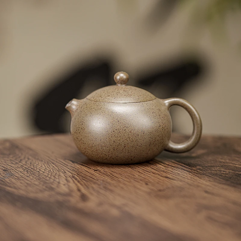 【西施】 原矿高温蟹壳青柴烧 150cc 手工制作内推孔宜兴紫砂壶