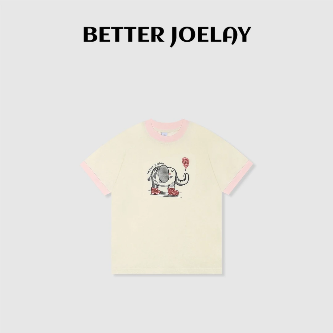 BETTER JOELAY-【潮流小象】时尚短袖小版T恤休闲简约ZZ3987