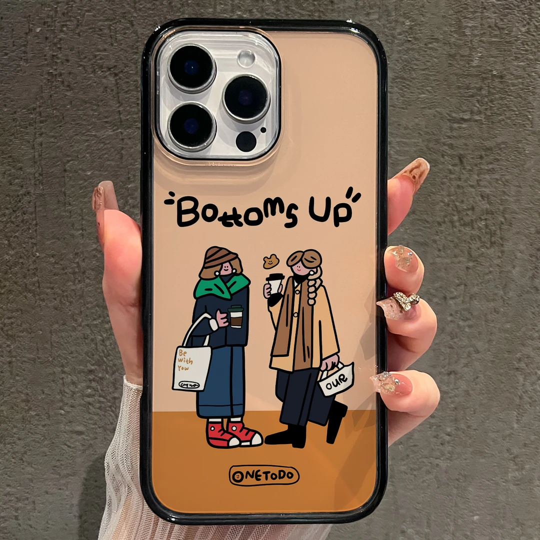 【键保护】咖啡女孩适用苹果17promax手机壳iphone16新款15全包