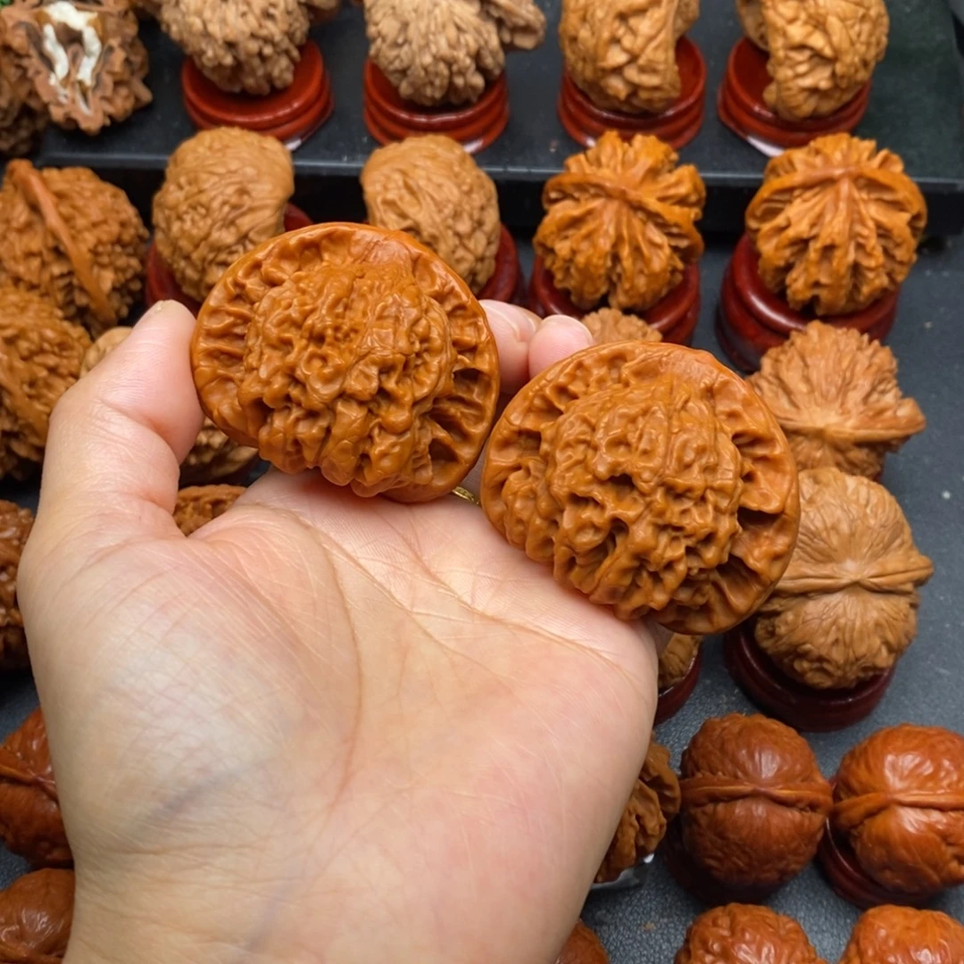 文玩核桃把件48官帽