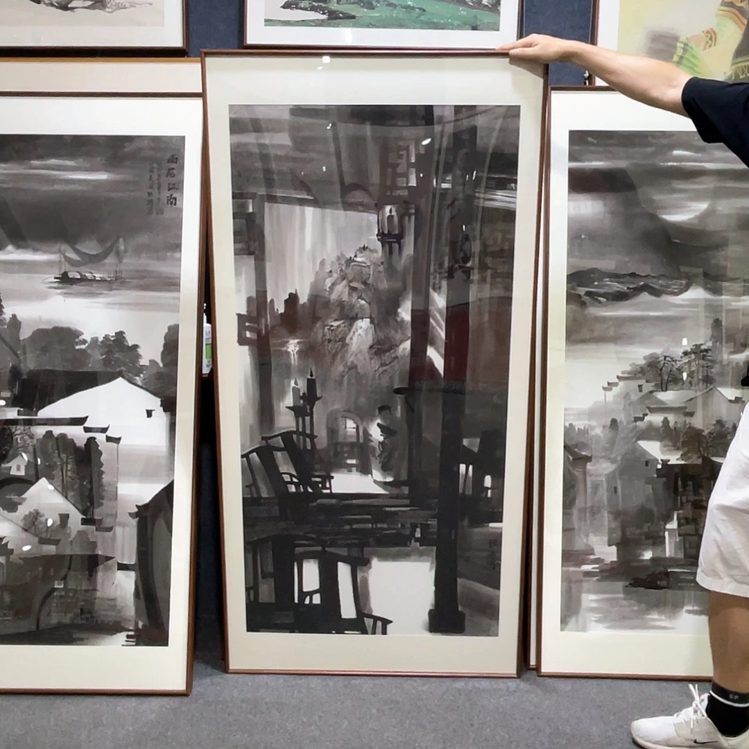 国画手绘画作品带框160/80