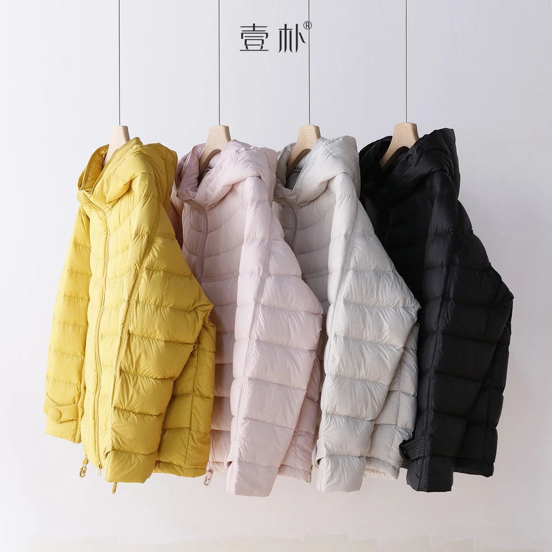 新款韩系90白鸭绒连帽羽绒服 帽子可脱卸轻便保暖外套 6618