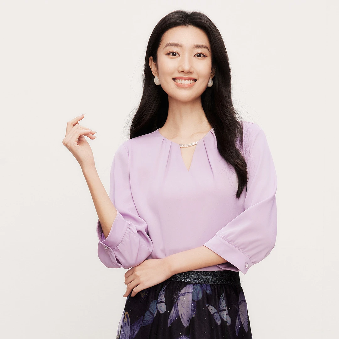 【羊羊专属】夏季气质法式设计感镂空衬衫女衬衣KD04210