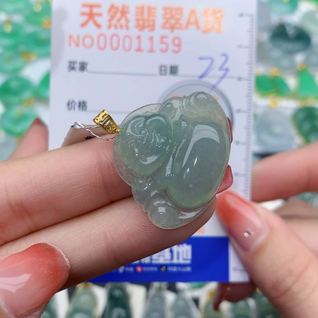 翡翠颈饰18K金镶嵌佛公