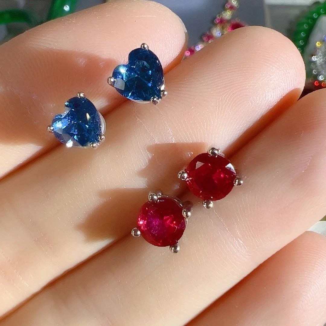 花岗石钨合金红色蓝色吊坠