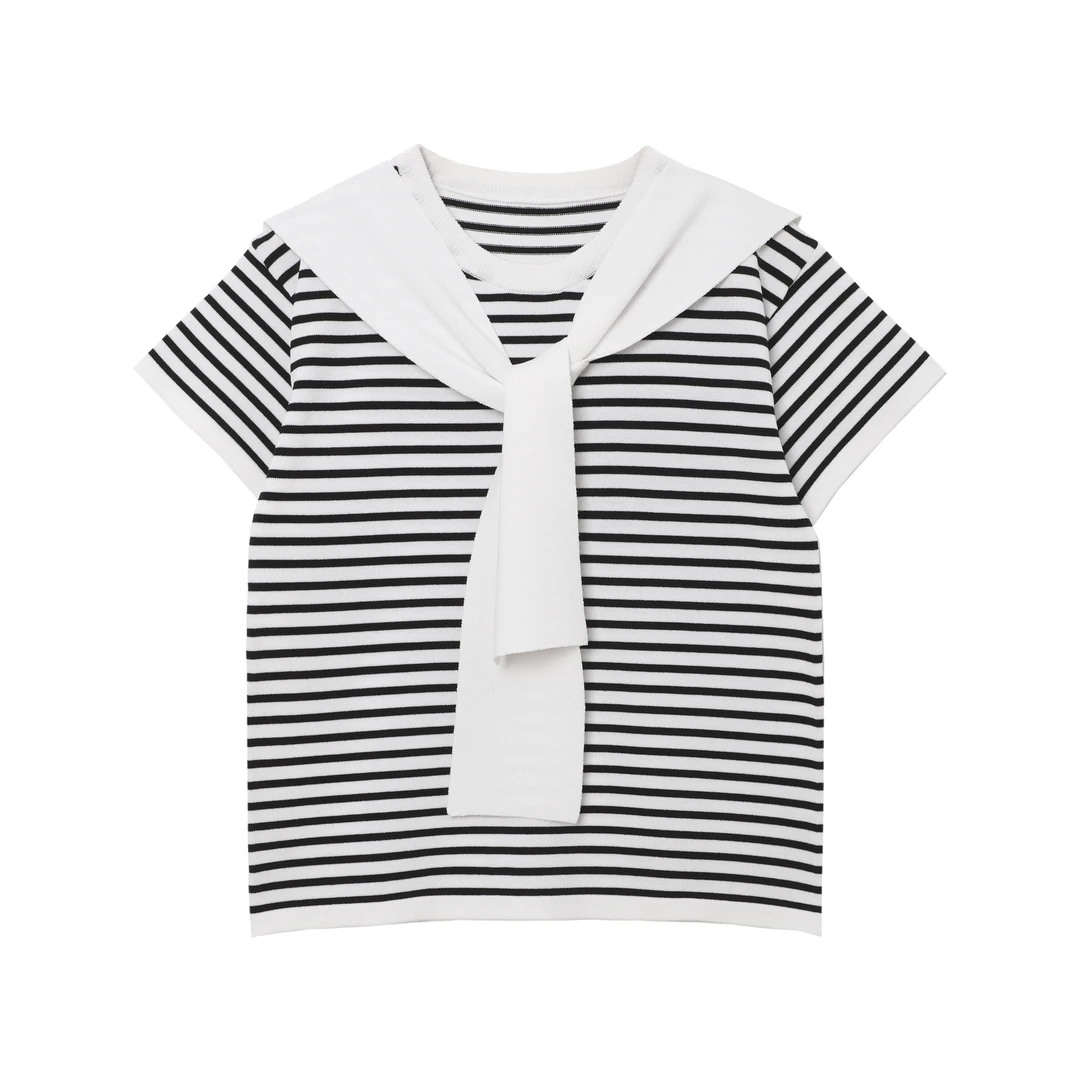 【简约黑白】夏季盲盒新款韩系短袖减龄百搭时尚休闲花朵上衣9036