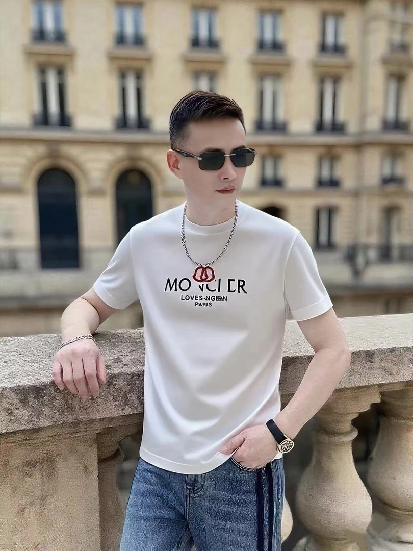 欧品男款夏季新款个性春夏潮流休闲百搭时尚圆领刺绣短袖 1310