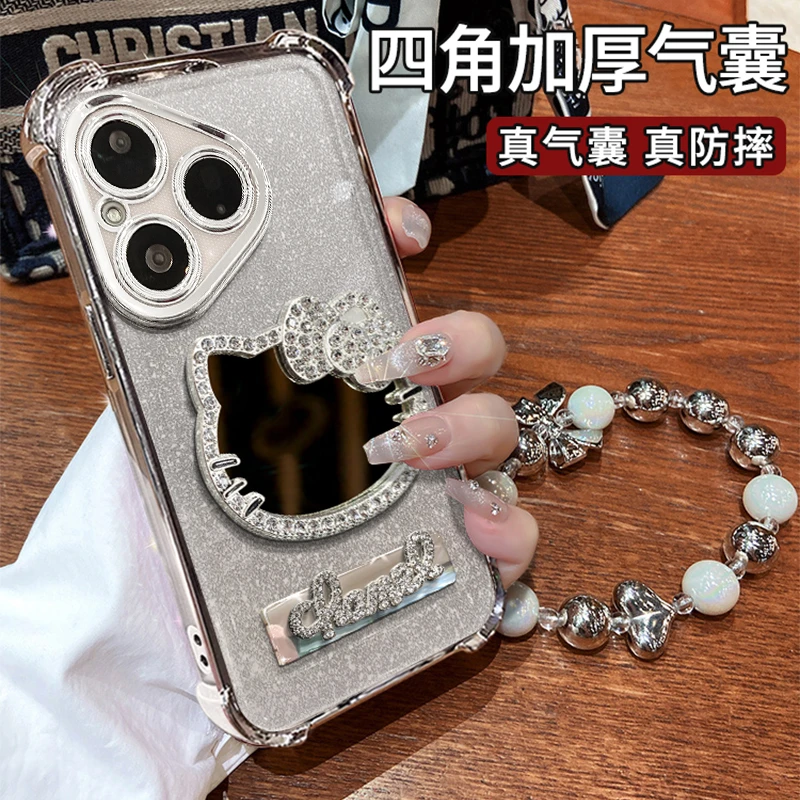 凯蒂镜子适用【华为】Pura80/80Pro/80Ultra电镀防摔支架手链手机壳