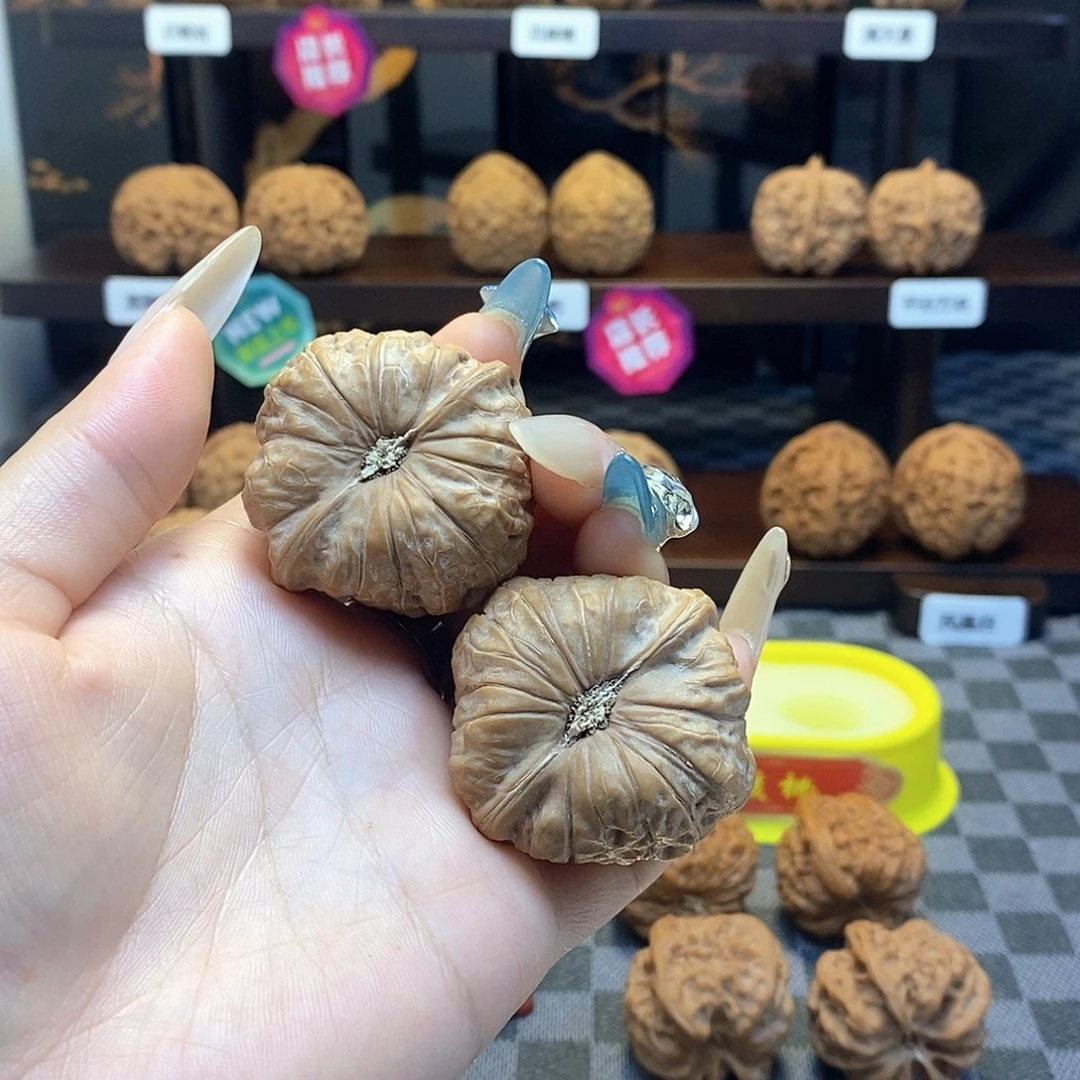 核桃把件全品南瓜墩大窝底卡肚41白茬