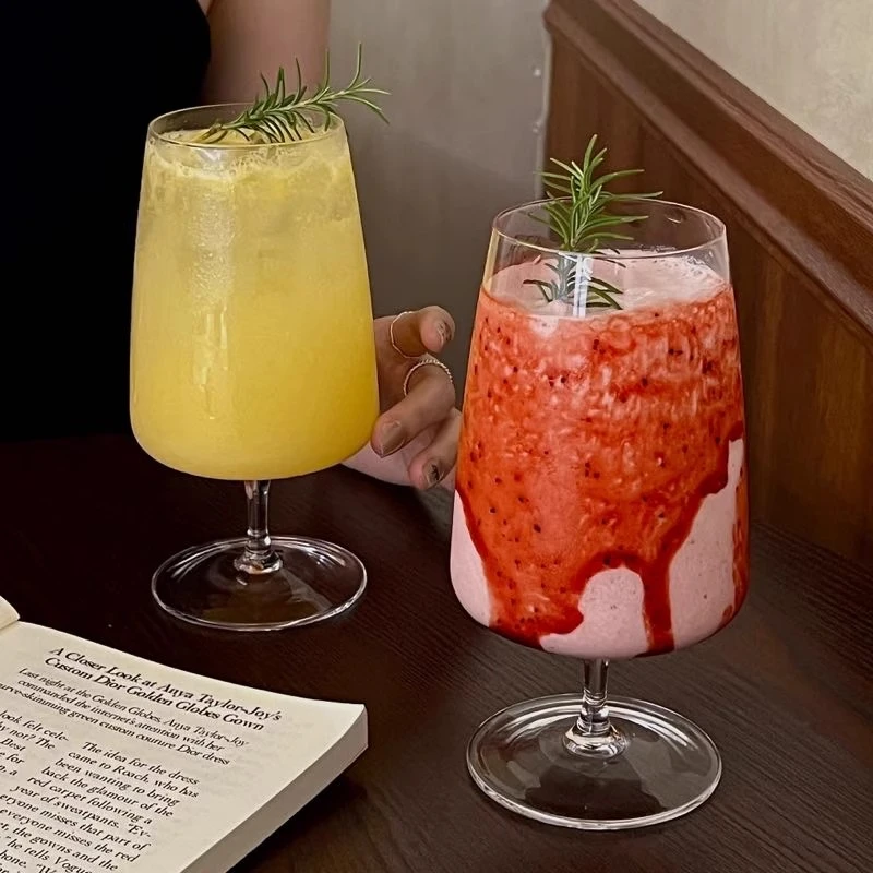 ins轻薄高脚玻璃杯特调饮品杯微醺鸡尾酒杯冷萃茶杯茶饮杯果汁杯