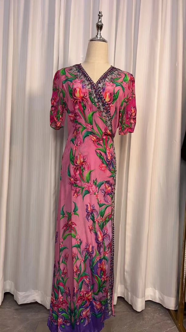 时尚（新款）进口人丝一片式连衣裙