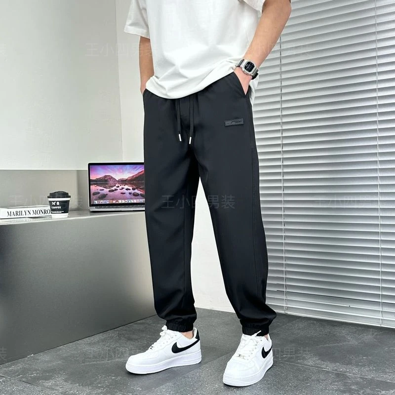 【轻风】春夏新款休闲男裤纯色百搭九分裤长裤#310