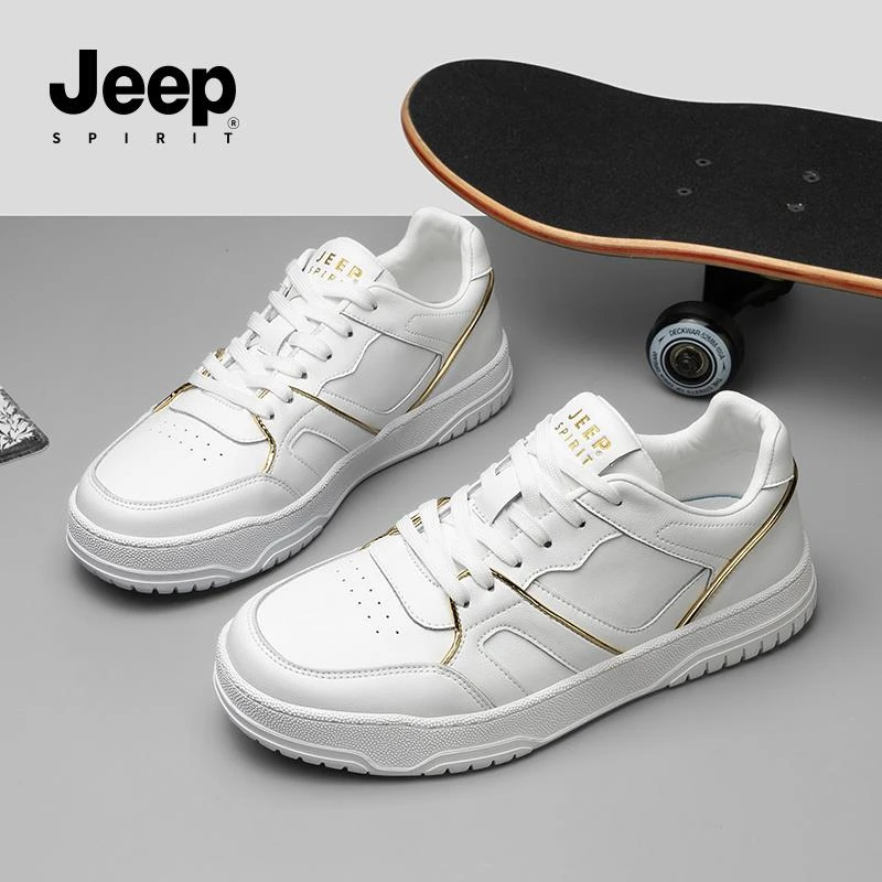 JEEPSPIRIT吉普小白鞋子2025新款春夏透气休闲鞋舒适百搭男士板鞋