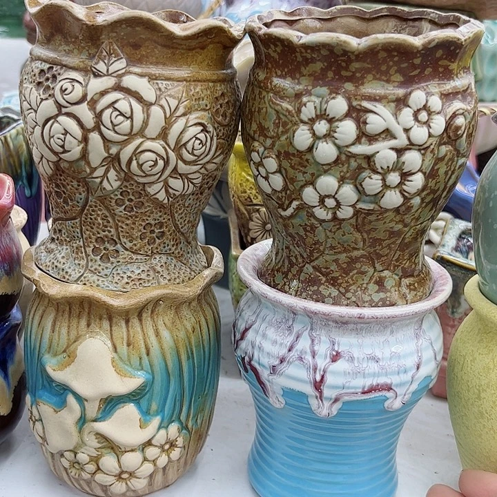 多肉绿植陶瓷花盆9.9包邮，有孔