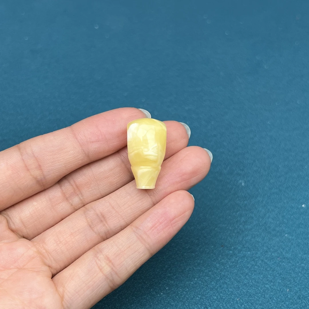 Y1101天然原矿蜜蜡三通12.5X23mm 2.1克 支持复检假一罚四