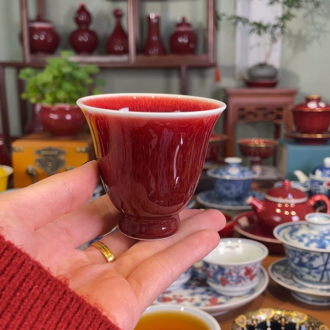 清*。清欢雅玩原矿郎红福利花神杯