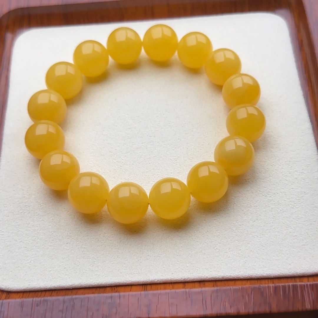 琥珀未镶嵌颈饰焦皮浓蜡手串13