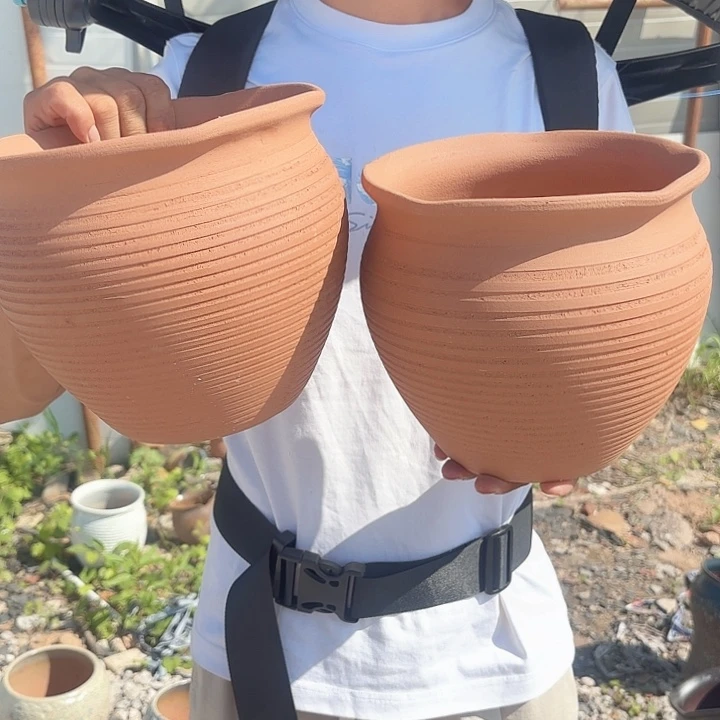红陶两个口径20高度18