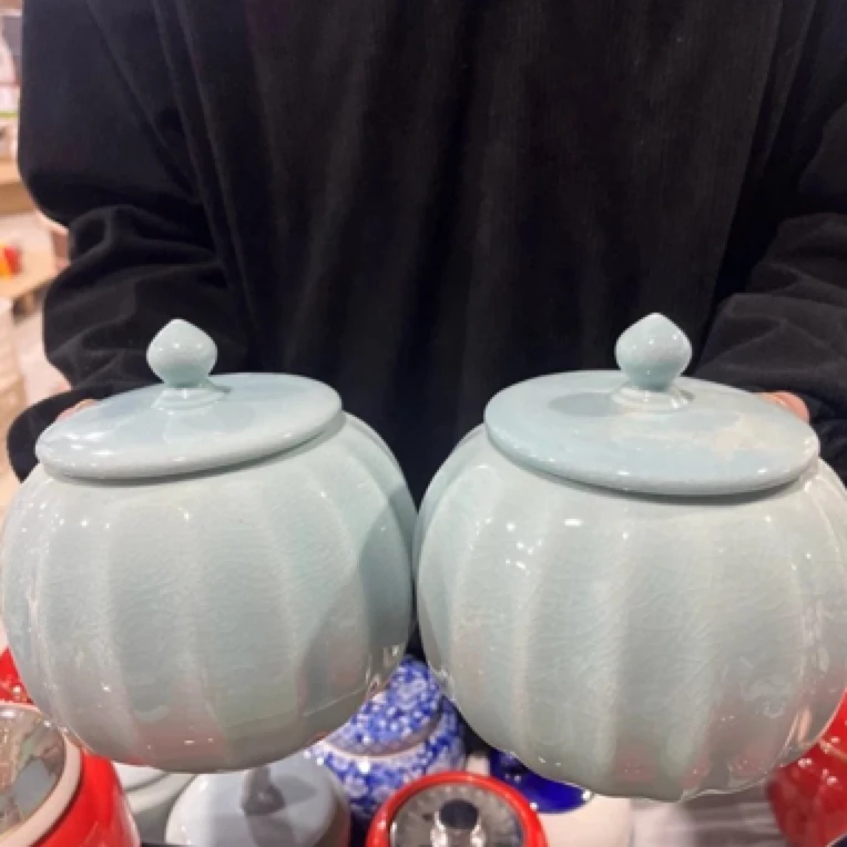 临时链接·天空蓝大肚冰裂纹茶叶罐