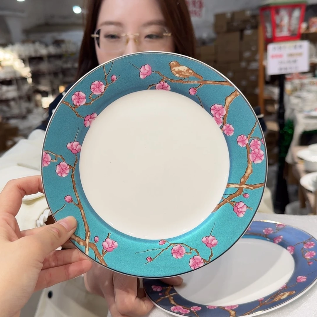 瓷骨瓷7.5英寸平盘19cm一2个外贸尾单