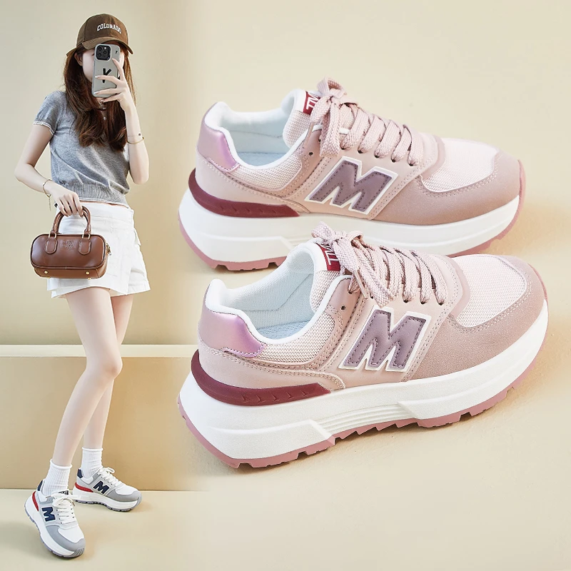 ins潮韩版新款老爹鞋女2025夏季学生运动休闲网面透气增高JCF-270