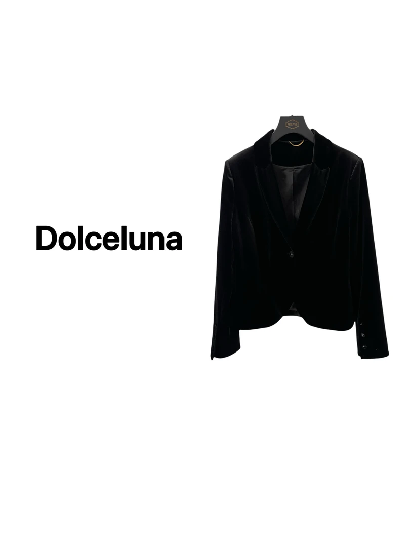 【月姐严选】早秋醋酸丝绒气质百搭修身女士长袖西装外套-17056