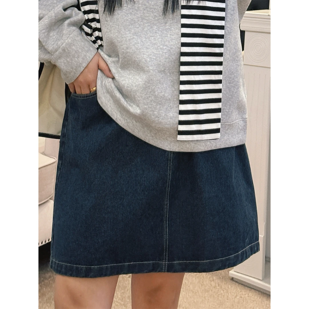 断码捡漏~鬼马私服 / 炸街好穿牛仔半身裙11190花契大码200斤胖mm