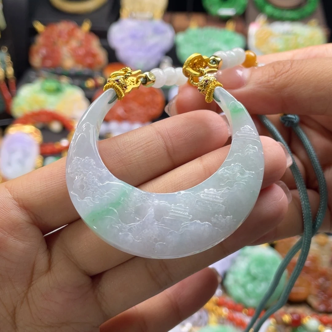 翡翠未镶嵌颈饰代编织