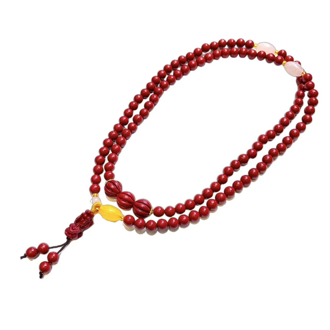 天然辰砂辰砂朱砂项链 H05-62