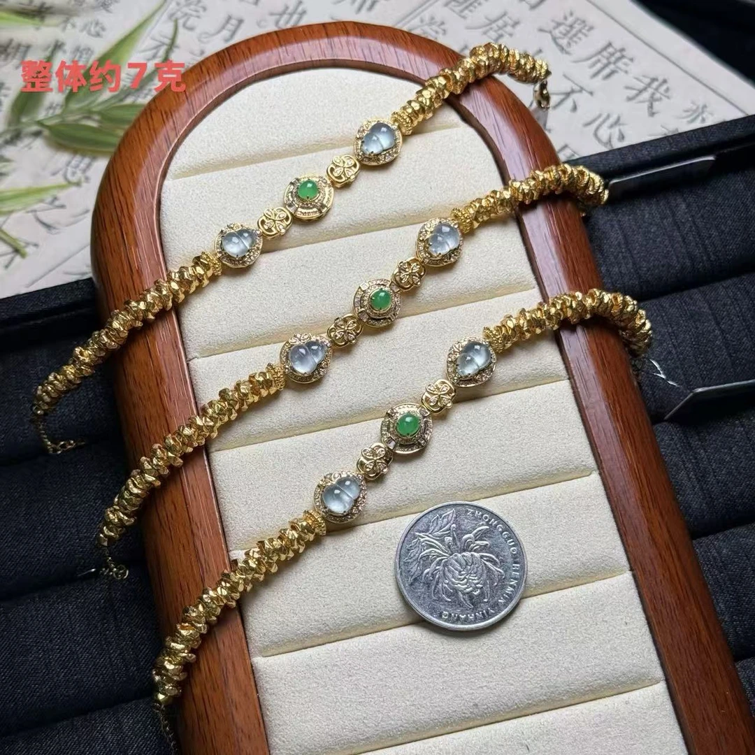 思懿珠宝    足金＋18K翡翠手链-16800-2-ZGM-多样性发一
