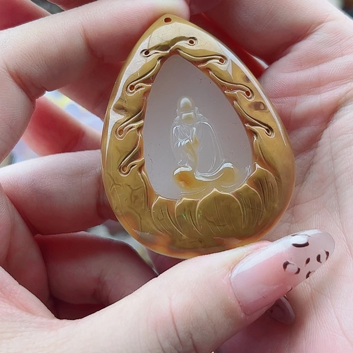 味***哥手饰玛瑙未镶嵌吊坠