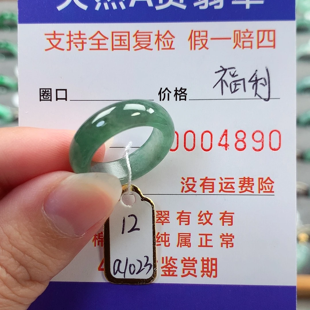 翡翠未镶嵌戒指12号