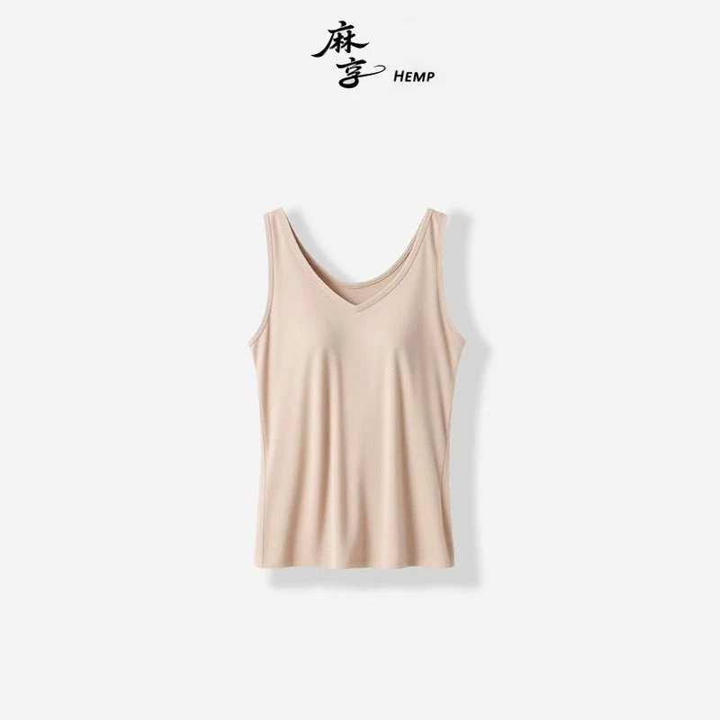 汉麻莫尔代女士背心打底休闲无袖大码女背心舒适4320