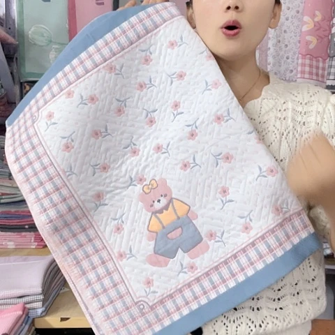 棉特价促销蓝色碎花熊