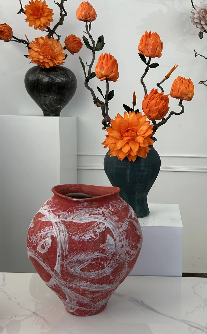 永生花，永生洋蓟一套，2花器