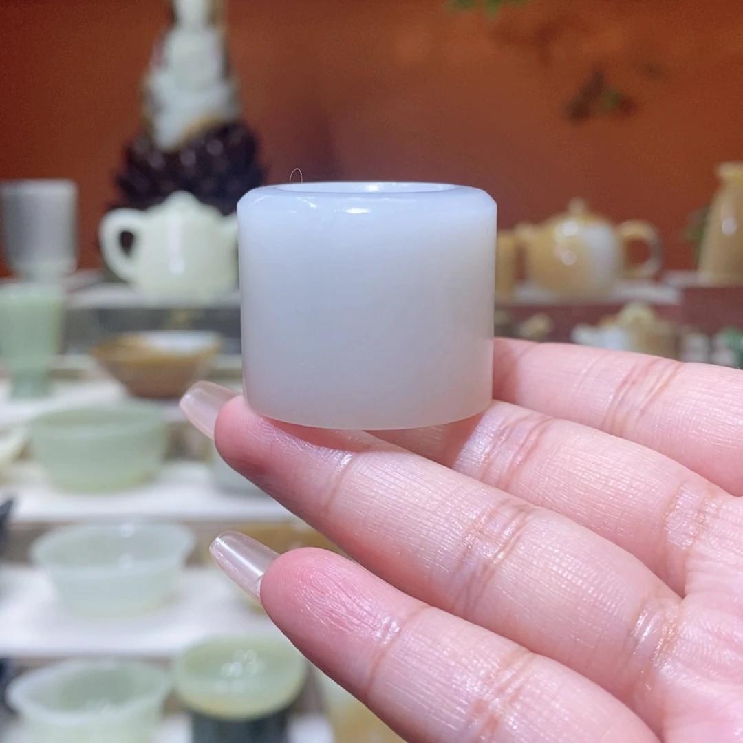 未镶嵌和田玉把件钧新疆和田玉扳指22mm