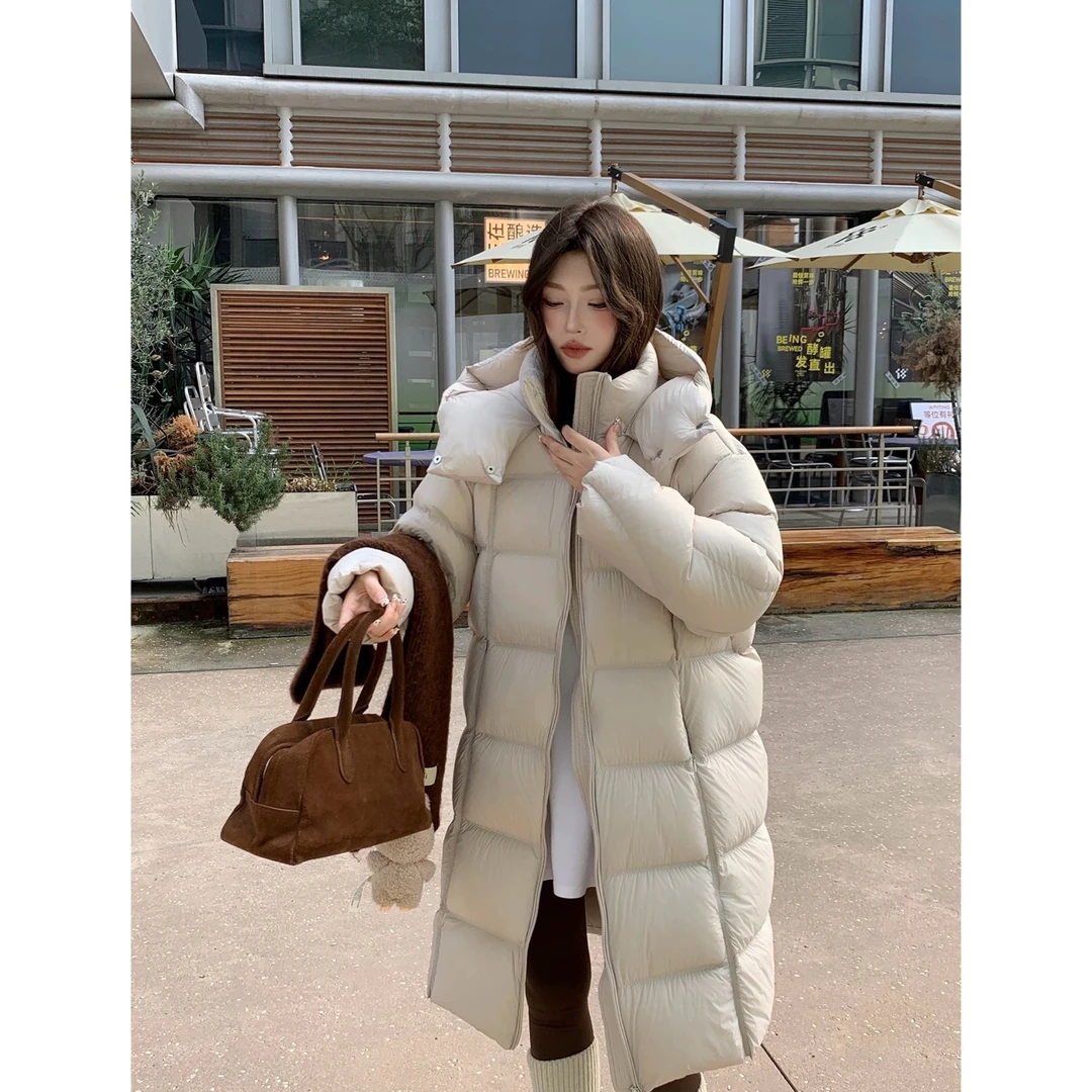 超好看白鸭绒羽绒服女中长款云朵泡芙加厚外套YR01
