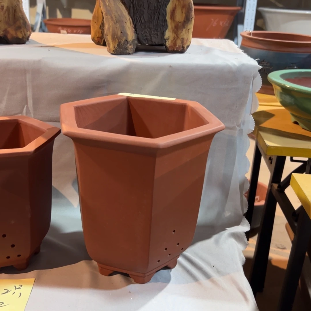 二件套六角兰花盆大号红色两个