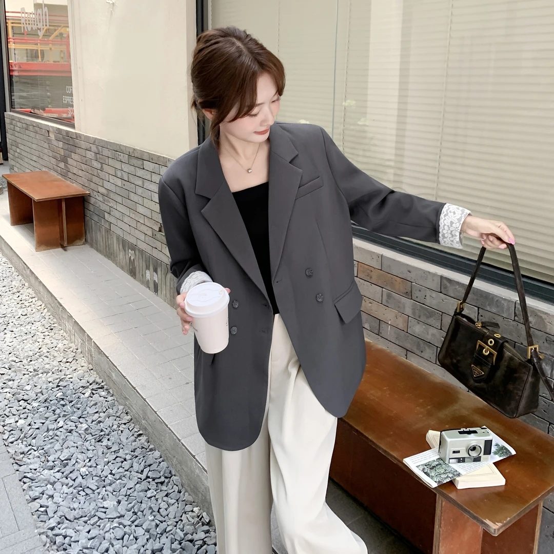 韩系高级感气质百搭上衣女2025秋季新款慵懒风显瘦减龄西服外套