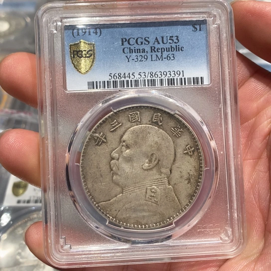 银Pcgs53竹节花大头3391