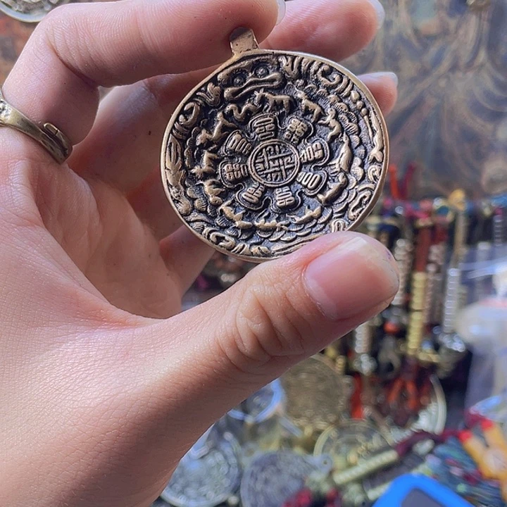 广***肉福利紫铜蛙嘴九宫八卦牌子一个设计