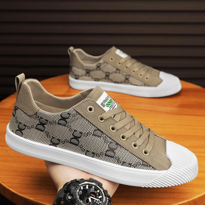 帆布男鞋2025新款秋季一脚蹬平板鞋百搭潮流休闲运动平底潮鞋春季
