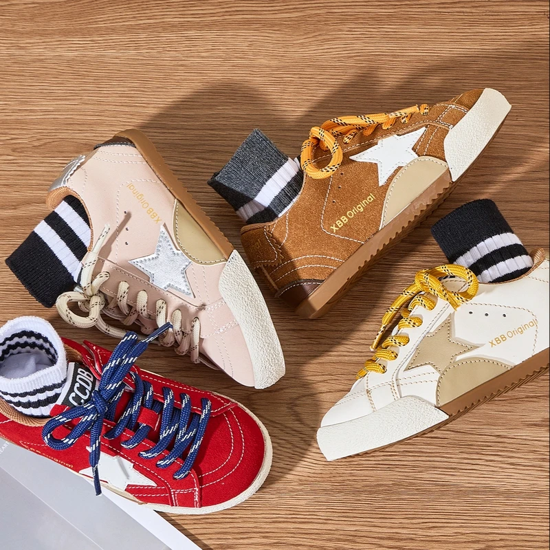 ABC板鞋2025春秋新款时尚星星男童女童2025潮款儿童运动鞋