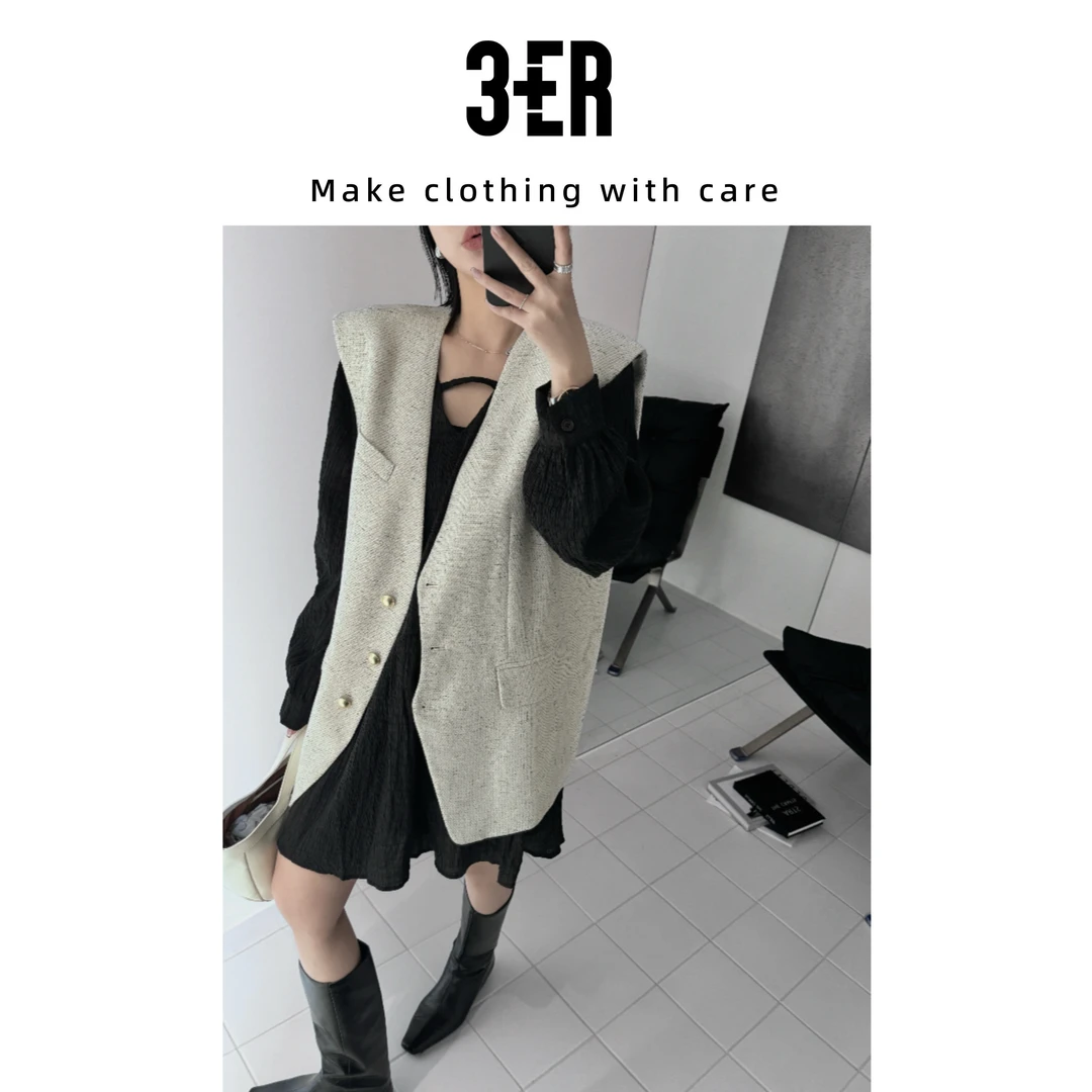 3ER/3ER【香风鎏金】编织感马甲外套 90119