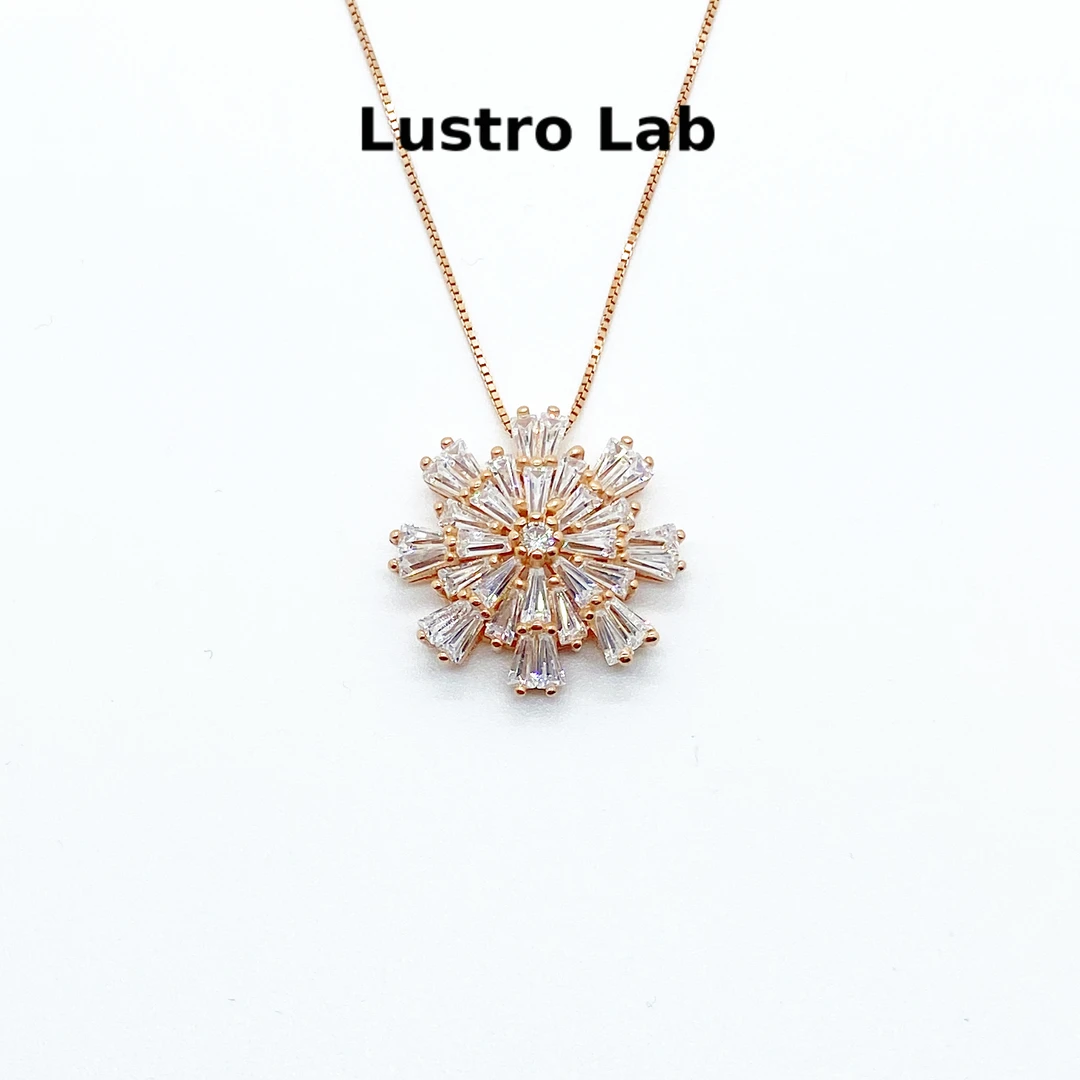 坠链均925银合成锆石 S925银项链经典精致 轻奢金色时尚气质